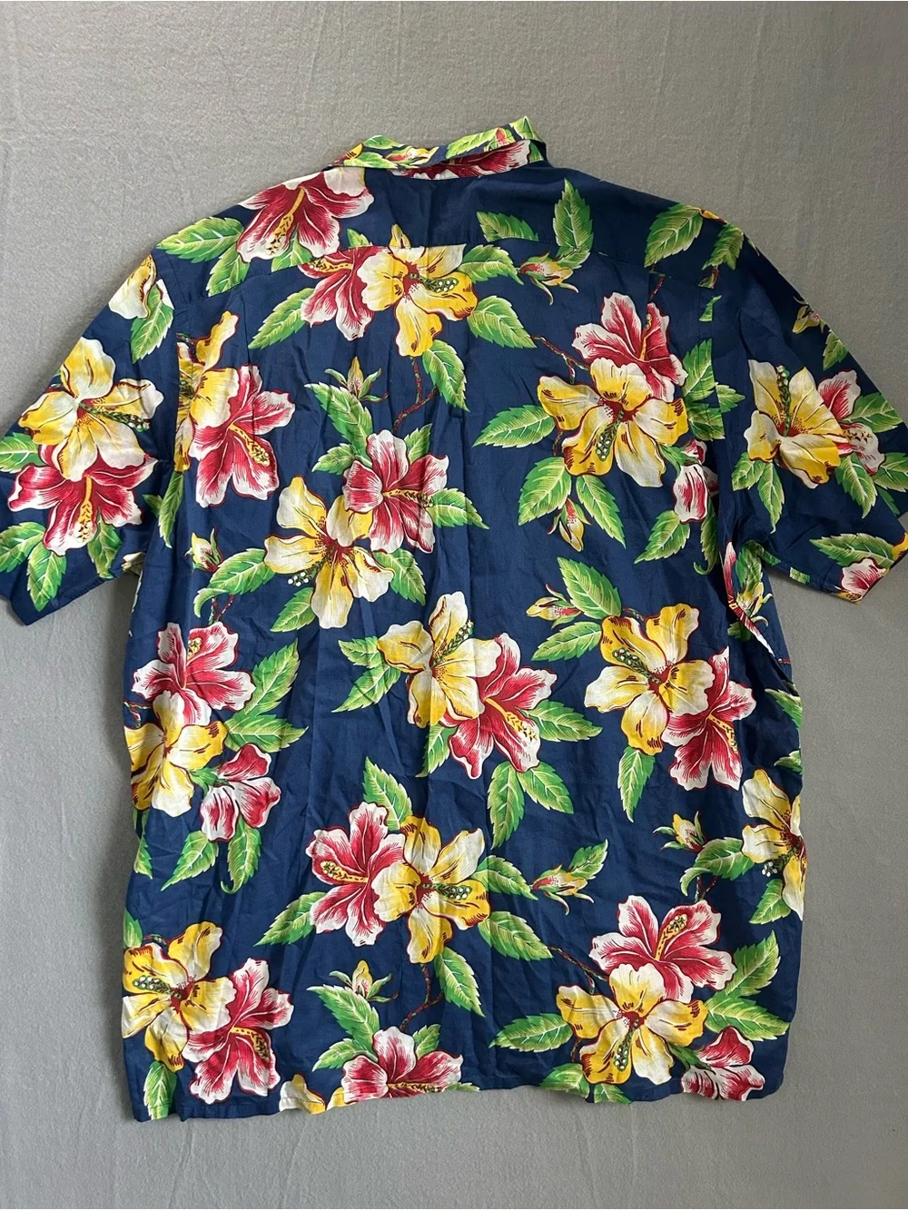 POLO RALPH LAUREN Men's 2XLT Blue Multi Floral Print Hawaiian Cotton Camp Shirt